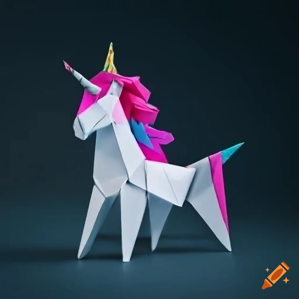 Origami unicorn on Craiyon