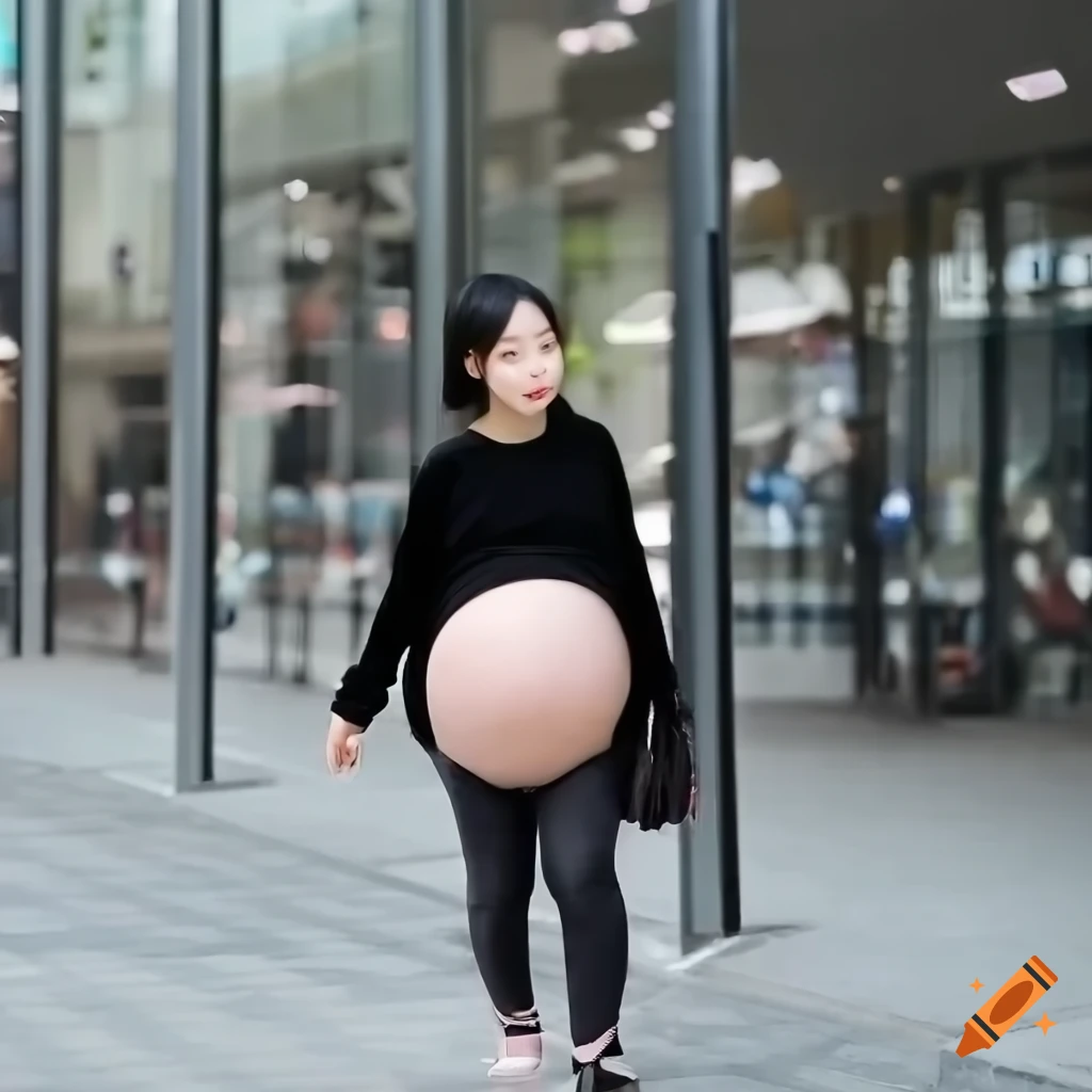 stylish-pregnant-woman-with-a-giant-belly-on-craiyon