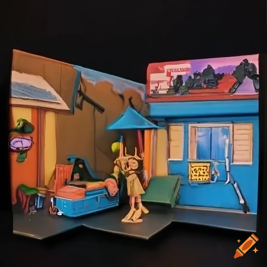 vibrant 1990s chillwave diorama
