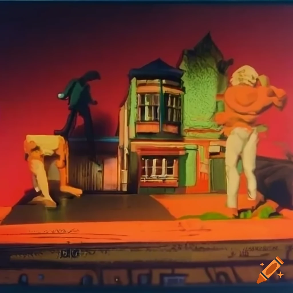 vibrant 1990s chillwave diorama