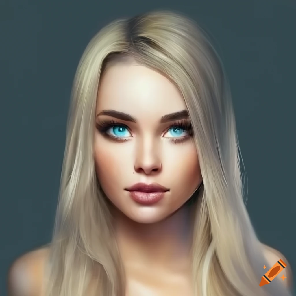 portrait of a young woman with blonde hair and captivating eyes