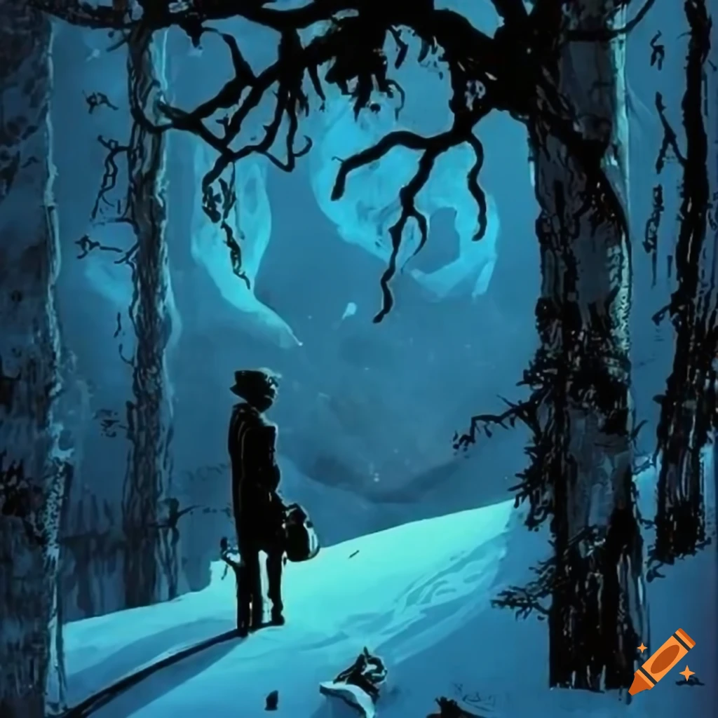 holographic mountain valley from a graphic novel