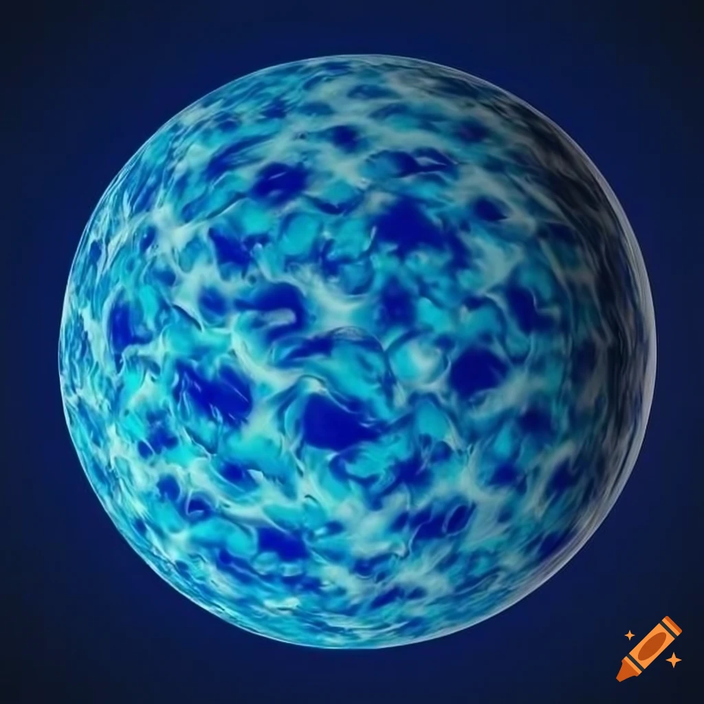 vibrant tessellated artwork with a white and blue planet