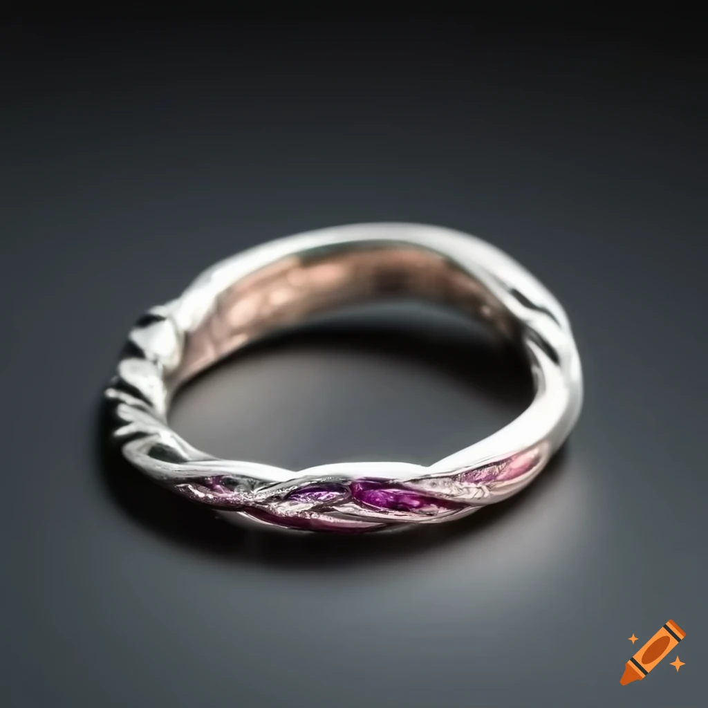 silver ring with pink gemstone