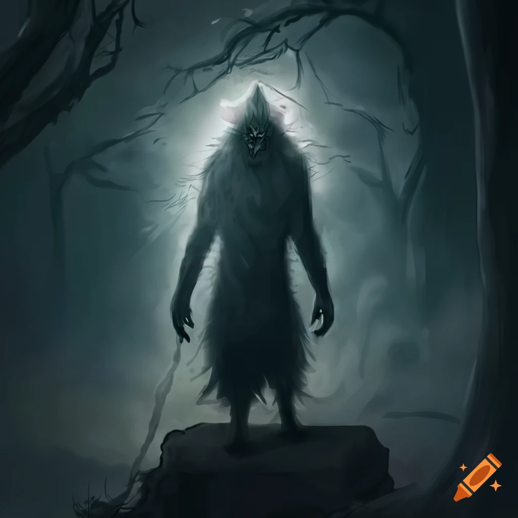 book cover of a werewolf in a dark setting
