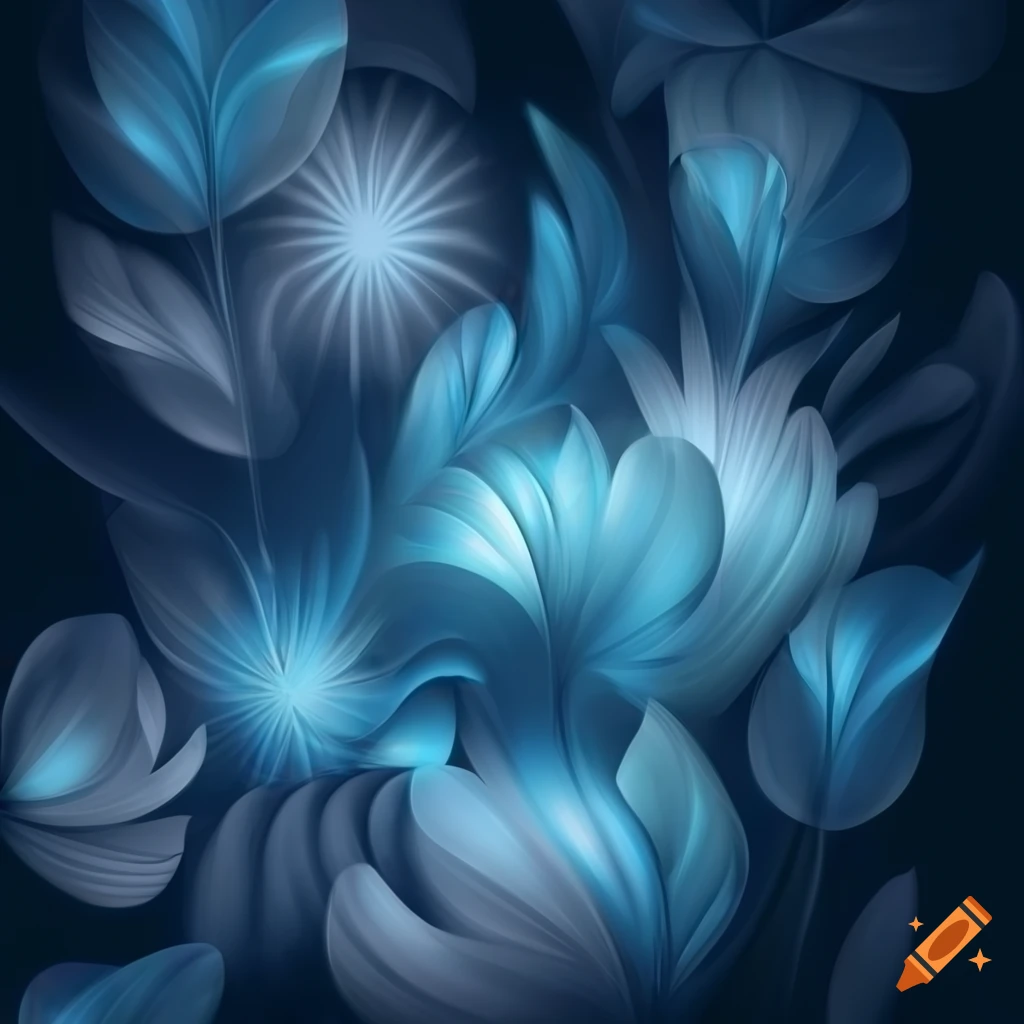 abstract botanical pattern on a dark background