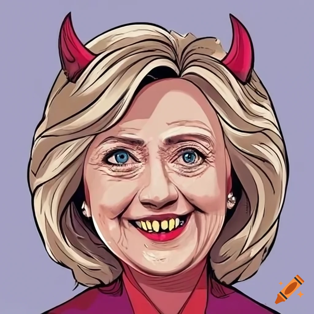 Satirical depiction of Hillary Clinton as the devil on Craiyon