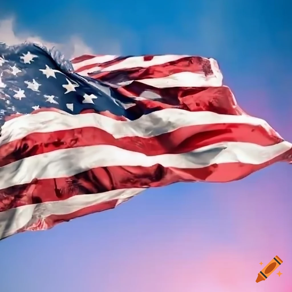Donald Trump waving American flag