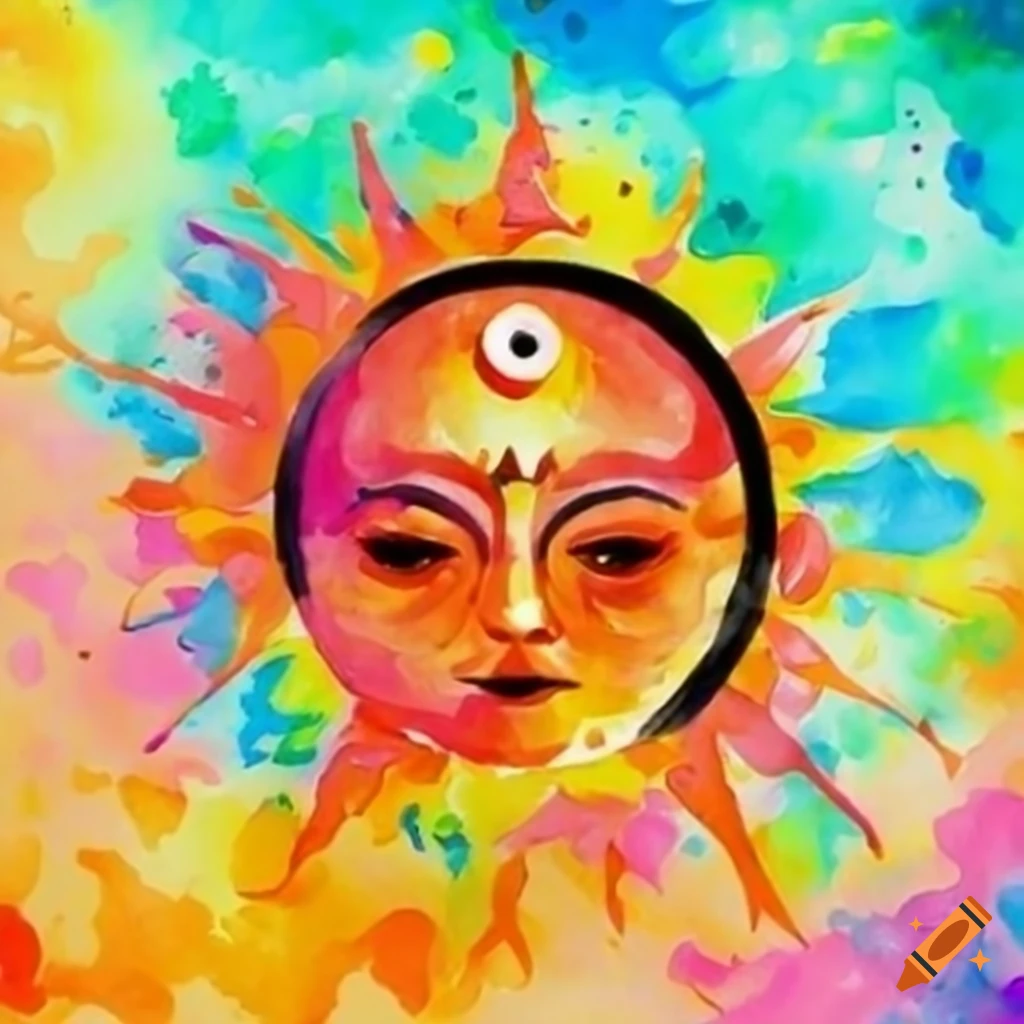 Painting of a hindistyle sun