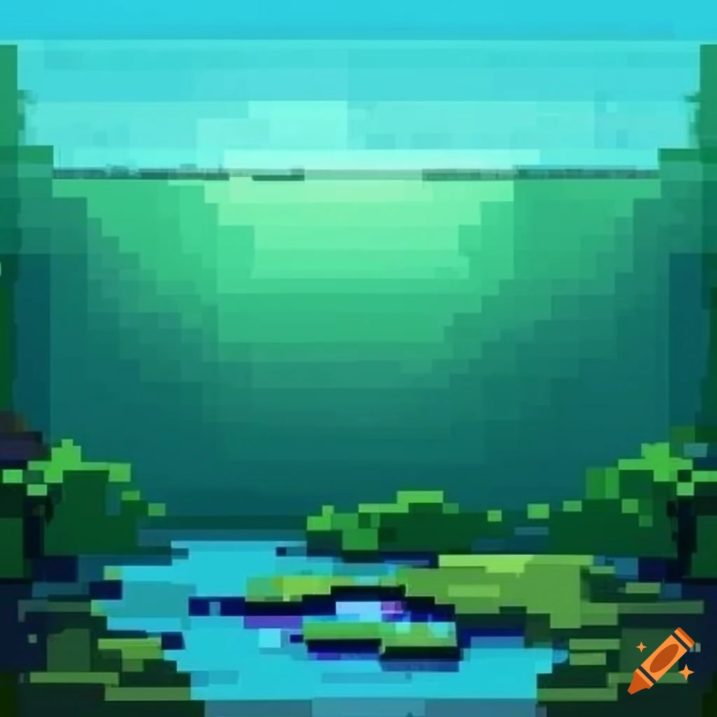 pixel art of a soft water pond