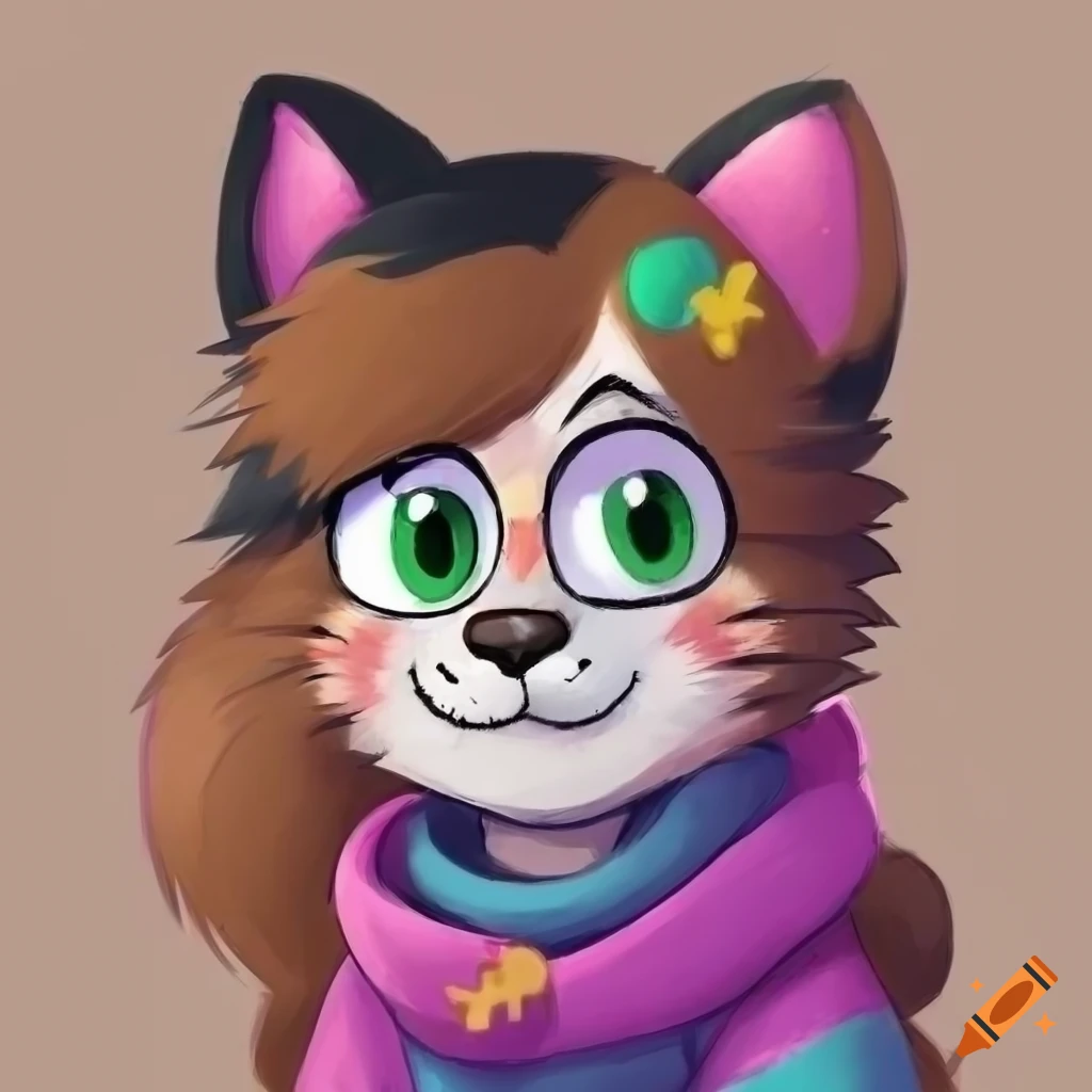 Mabel pines as a calico cat furry art on Craiyon