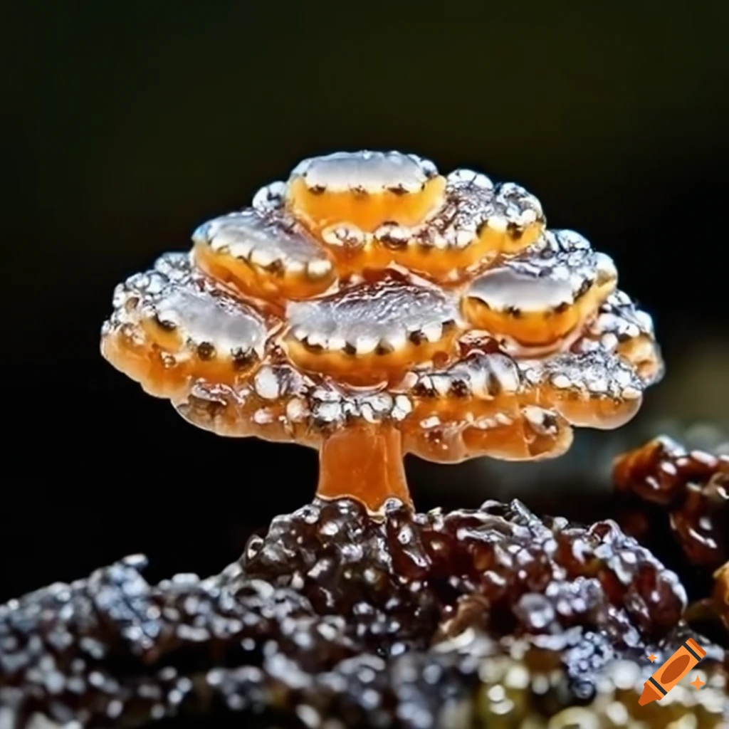 caviar mushroom on seaweed
