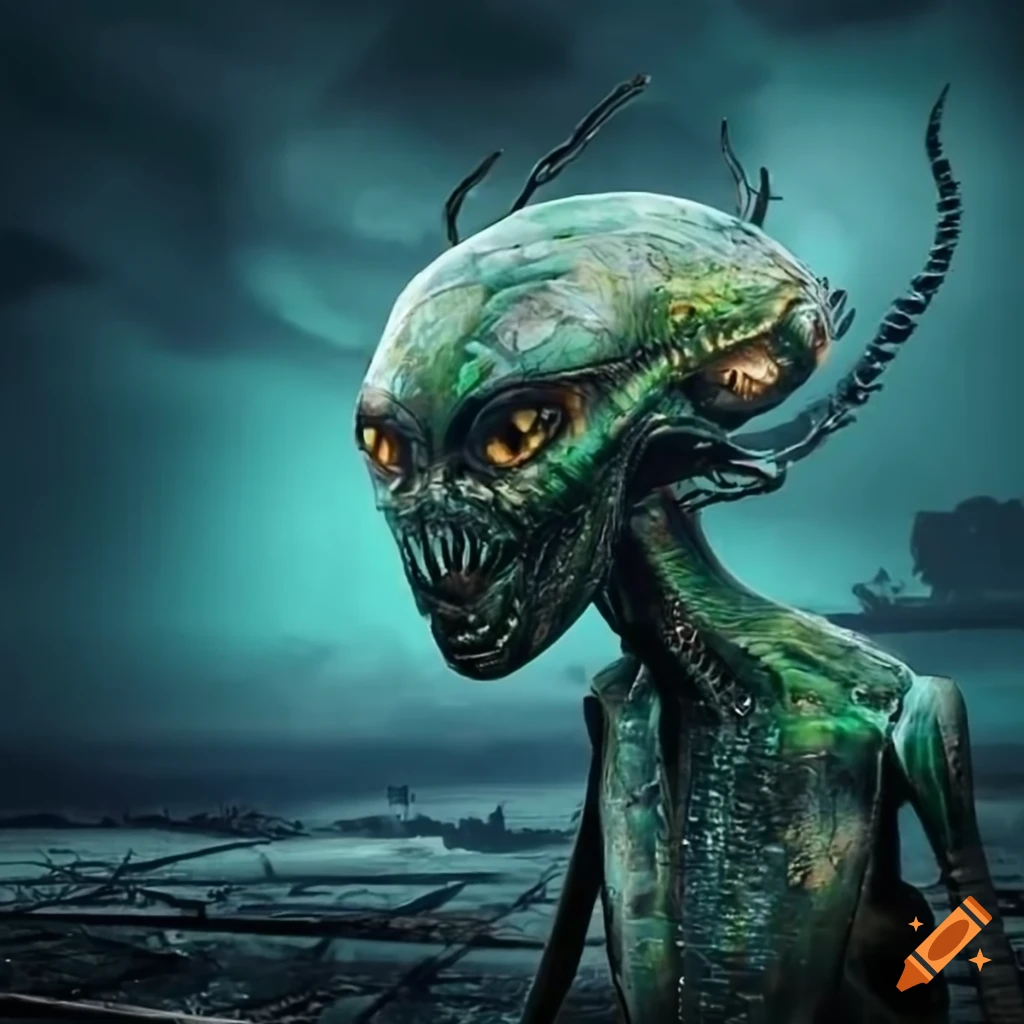 image of a surreal insect alien spaceship