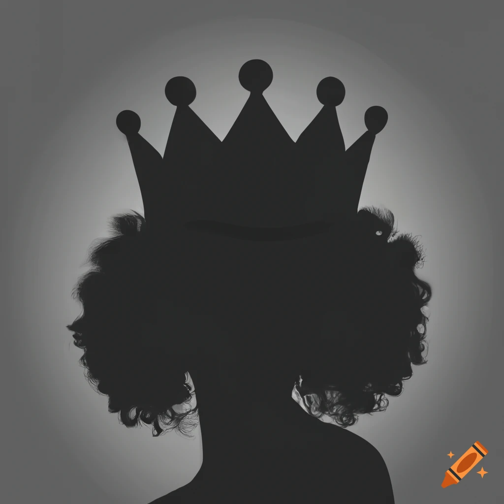 silhouette of a black woman with a crown