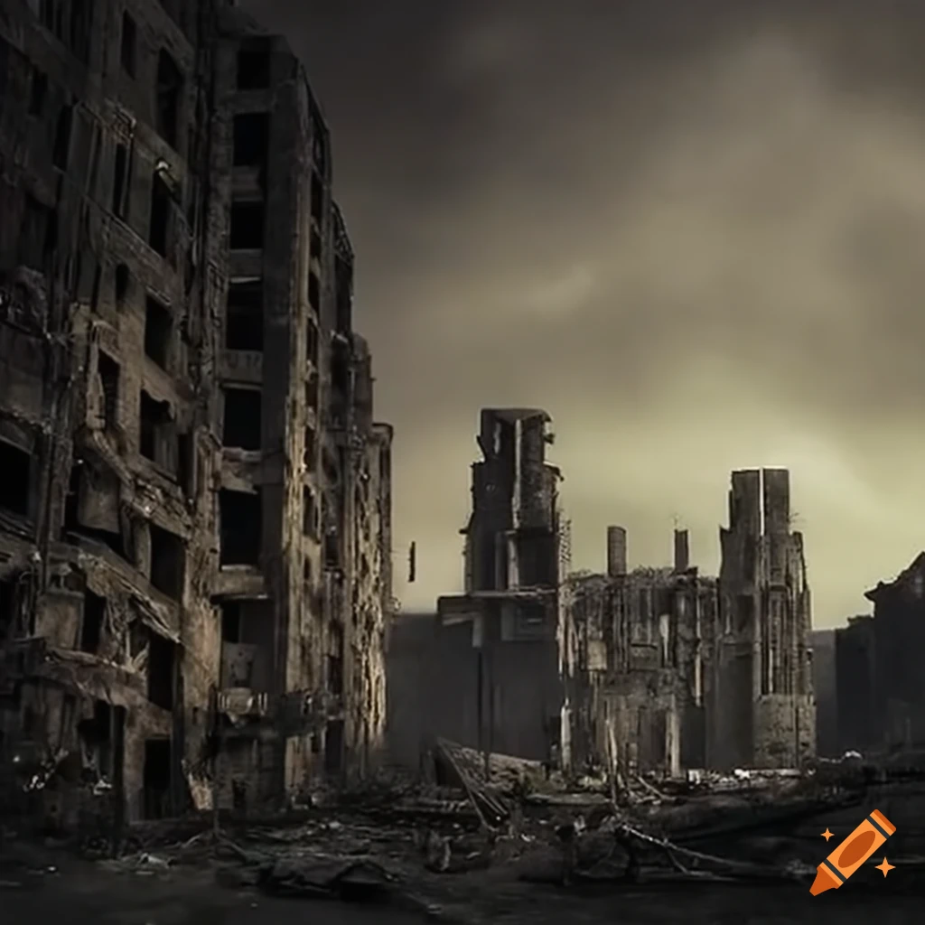 Image of eerie and haunting city ruins on Craiyon