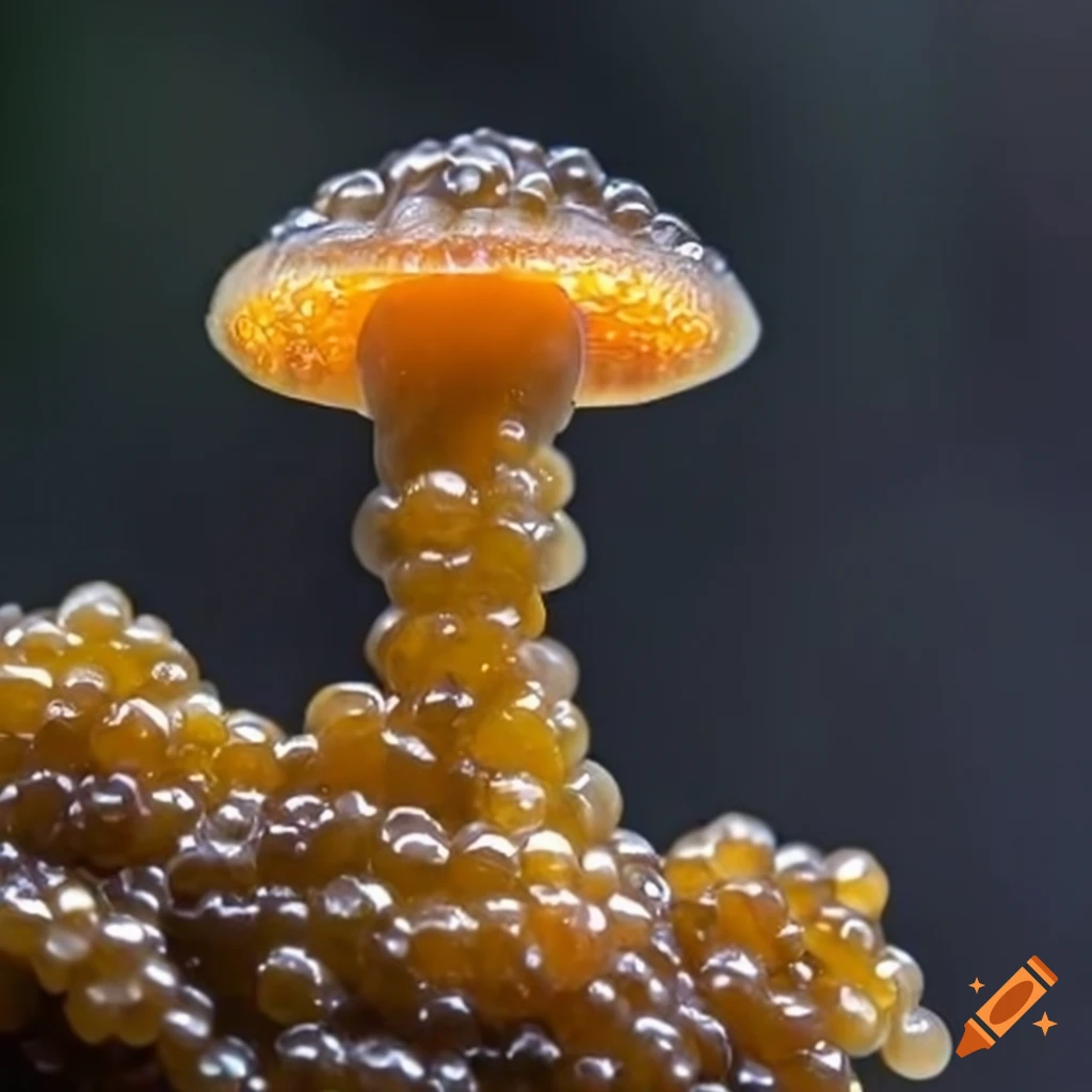 culinary art of a caviar mushroom on seaweed