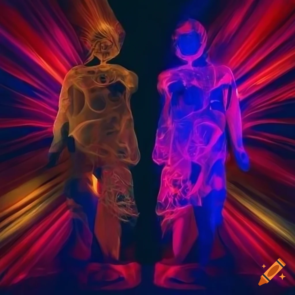 colorful artwork of merging figures