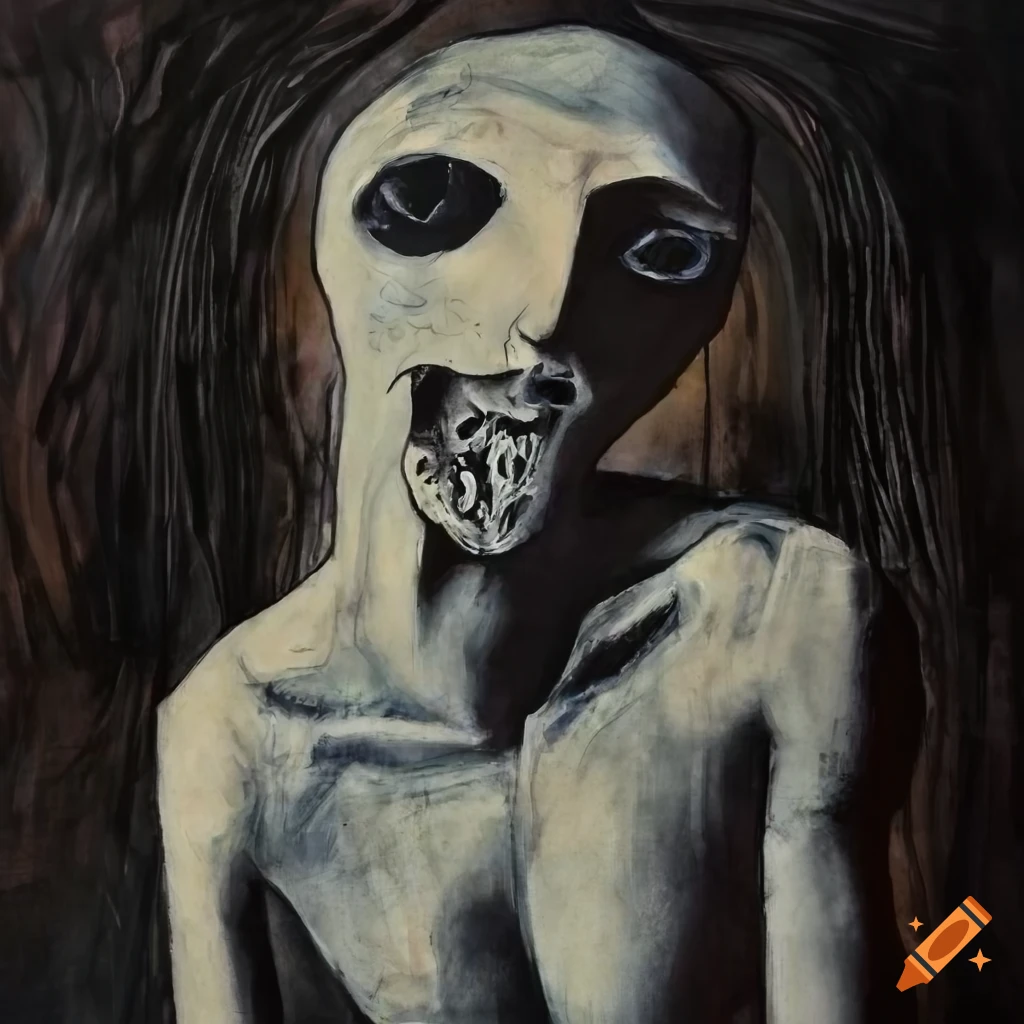 abstract painting of a ghost with unique artistic style
