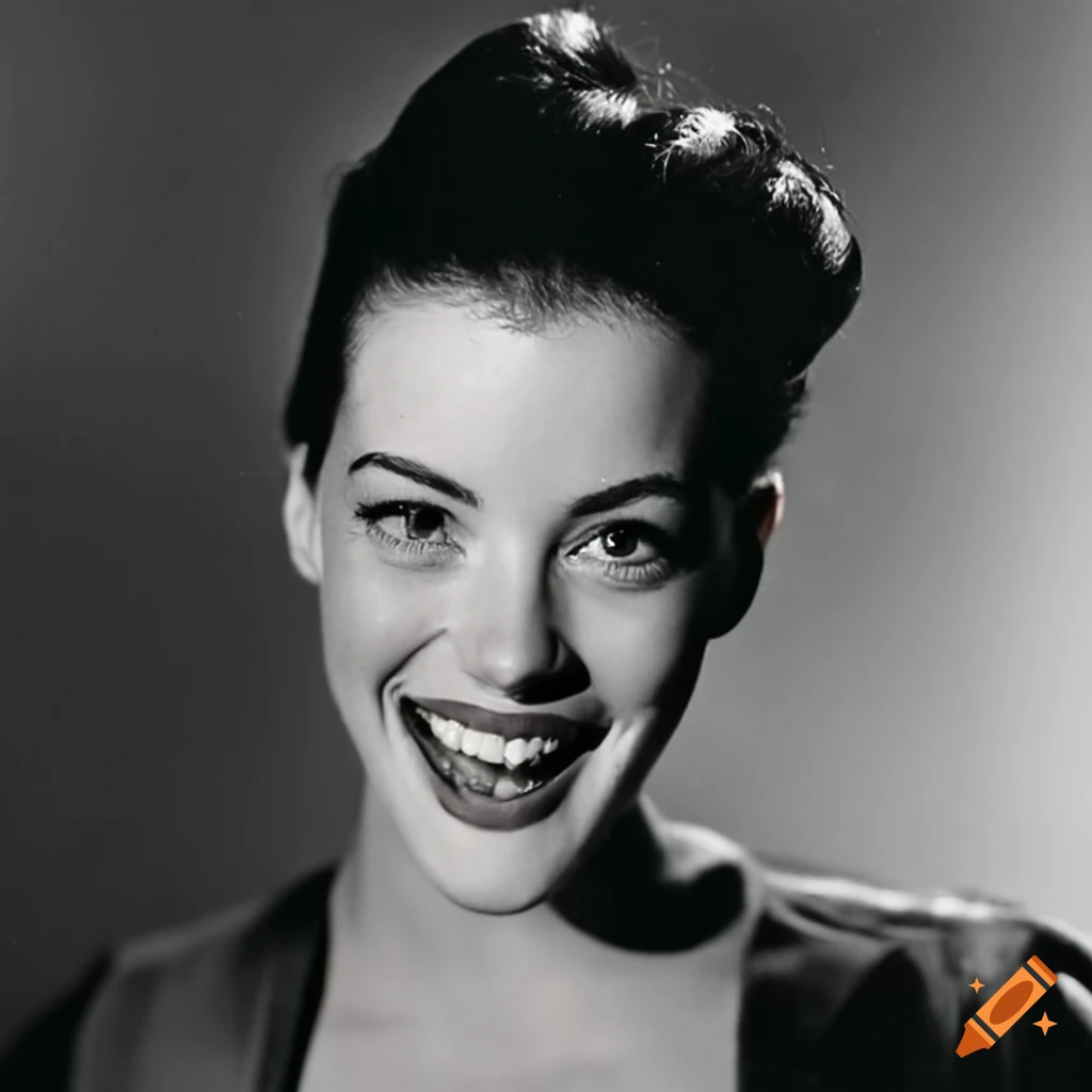 Cheerful actress in 1950s fashion on Craiyon