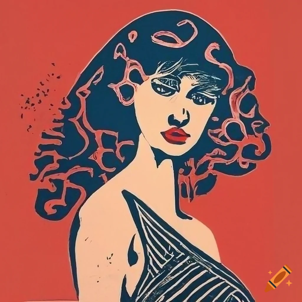luigi amato inspired lino print style of women in various poses