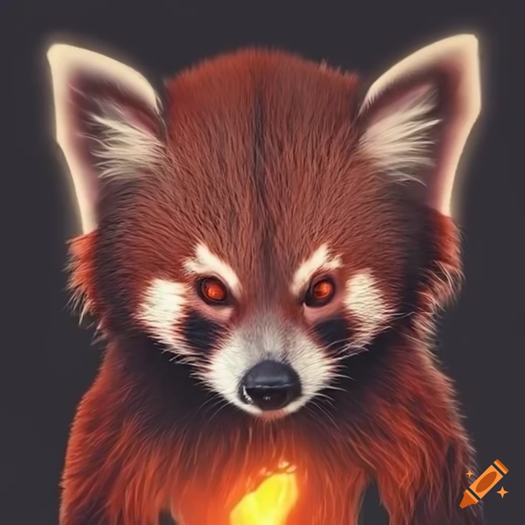 red panda with glowing aura