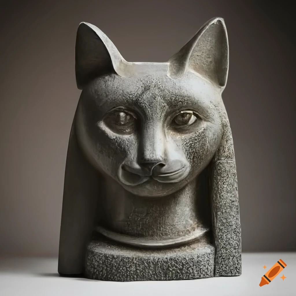 Carving of bastet, egyptian cat goddess
