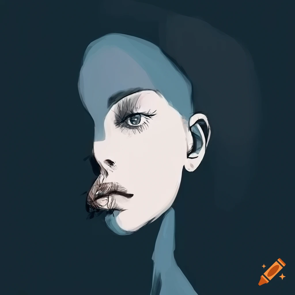 minimalistic sketch art of a woman