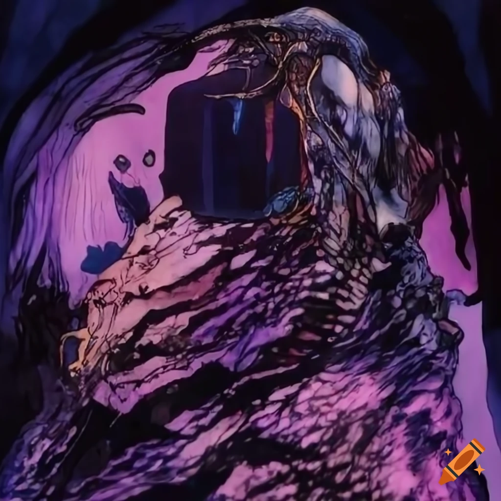 Yoshitaka amano style crystal ore artwork on Craiyon