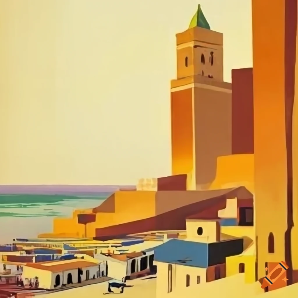 vintage travel poster artwork of Rabat