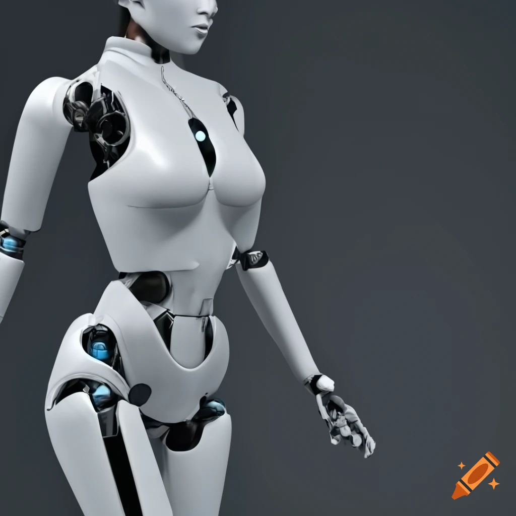 3D rendering of a futuristic robot girl