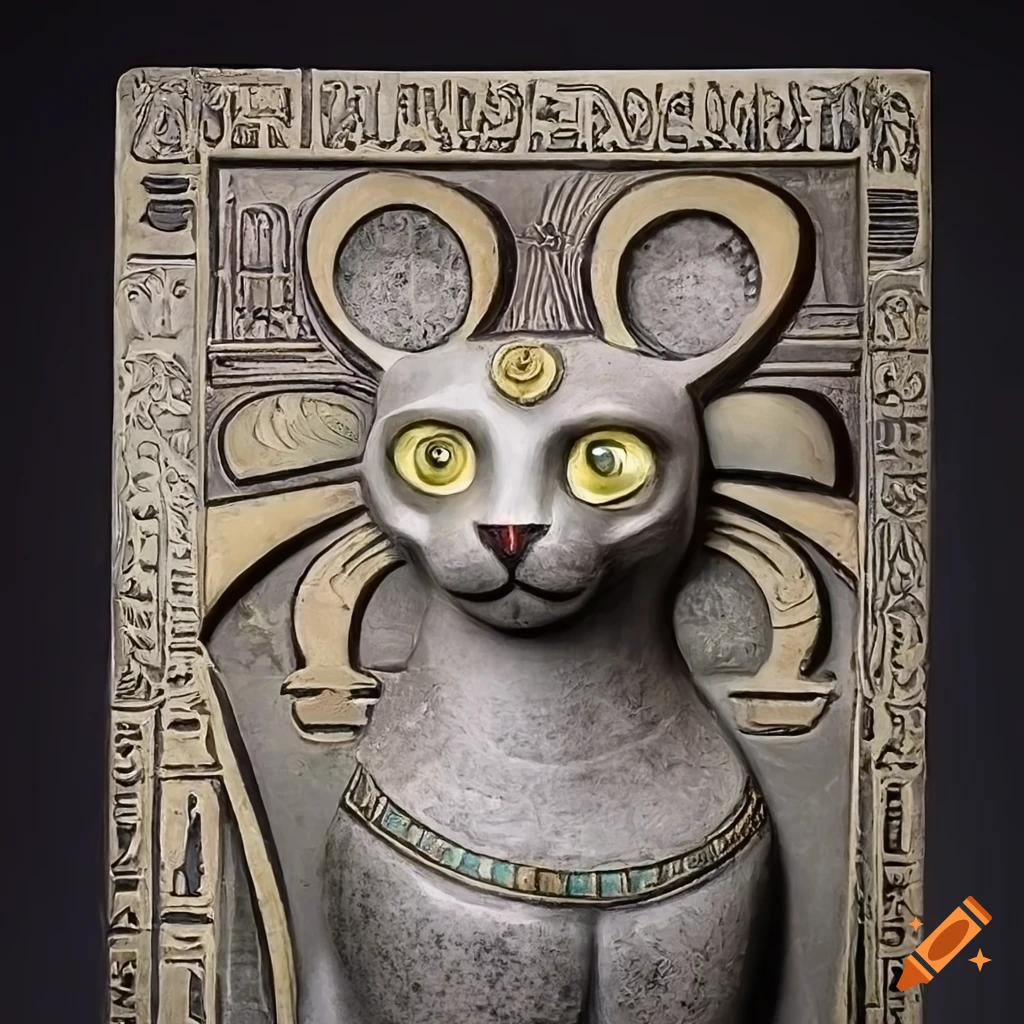 carving of Bastet, Egyptian cat goddess