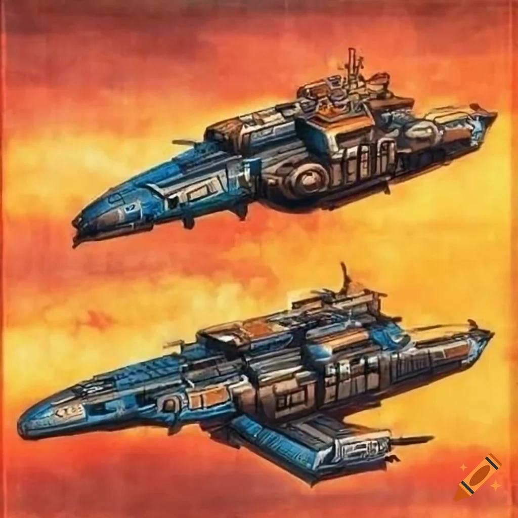 artistic representation of a sci-fi dropship from the 70s