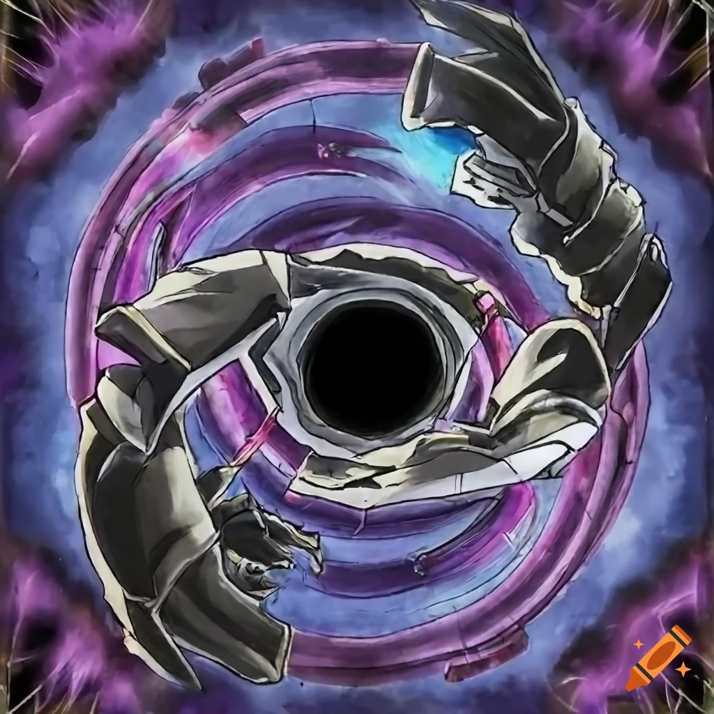 Supernova black hole in yu-gi-oh! art style on Craiyon
