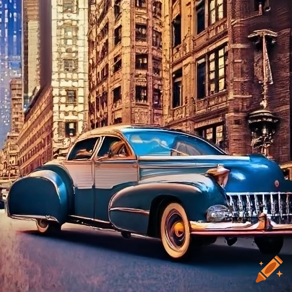 steampunk-inspired cityscape of 1930's New York