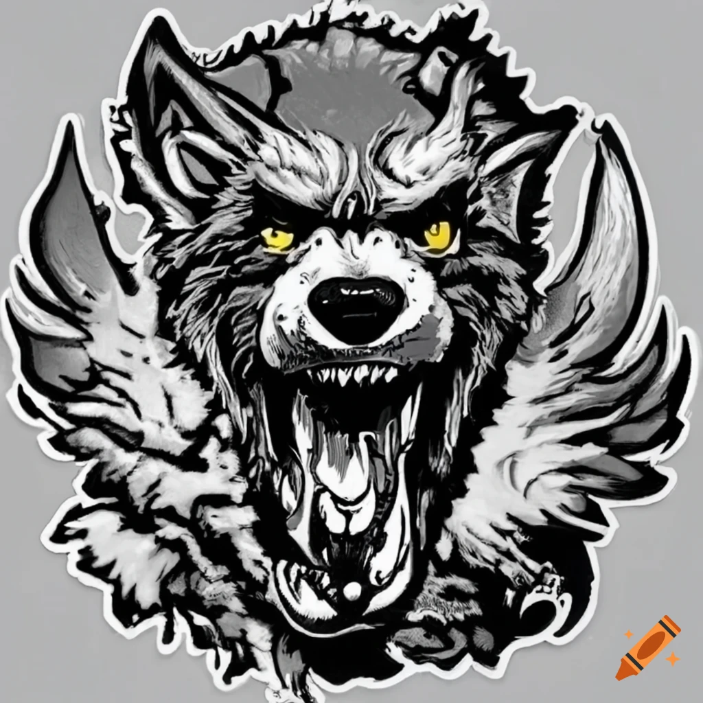 Werewolf stickers on Craiyon