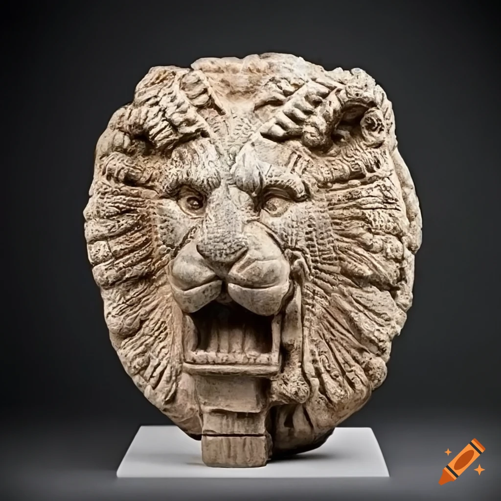 Achaemenid Horned Lion Column Head figurine