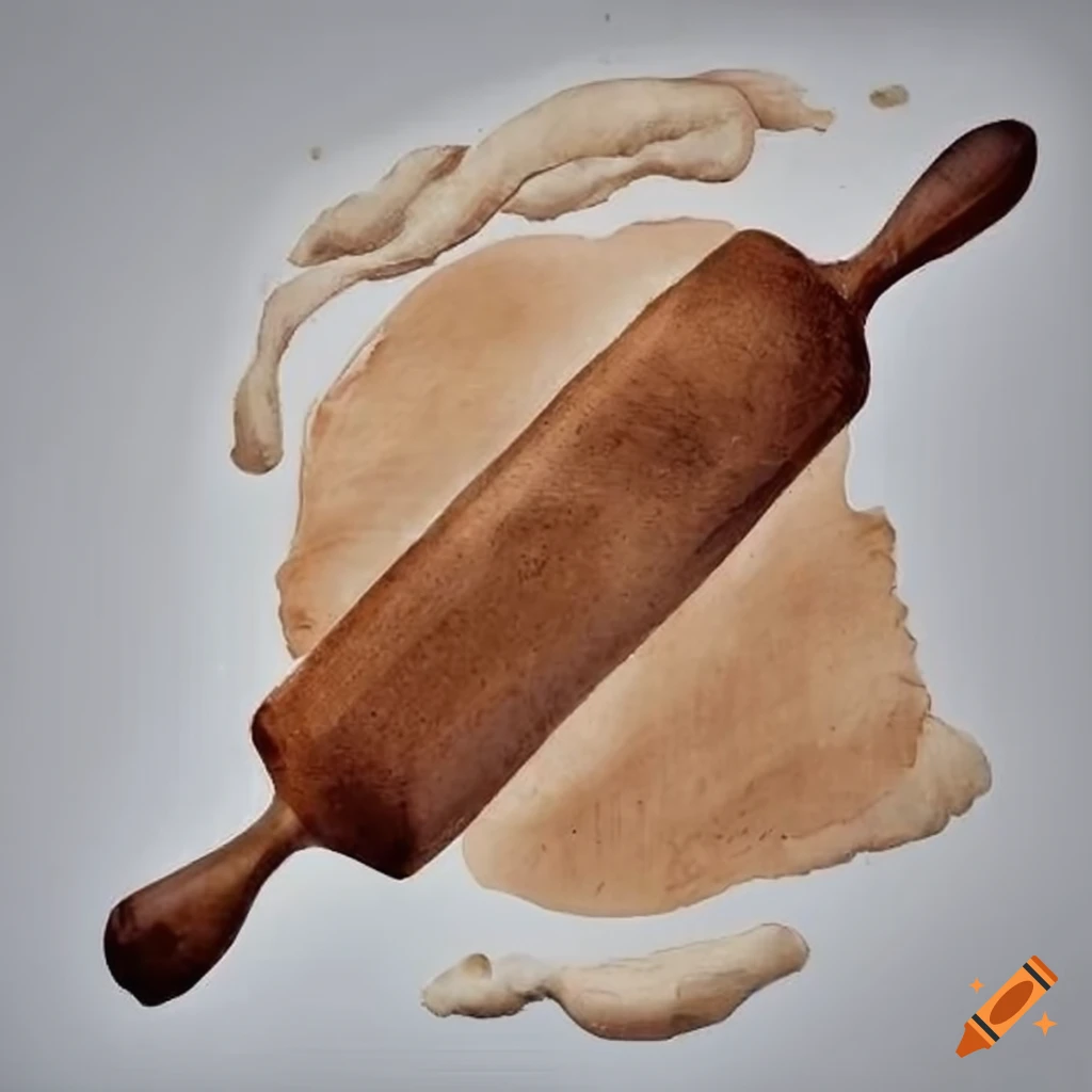 wooden rolling pin rolling out dough