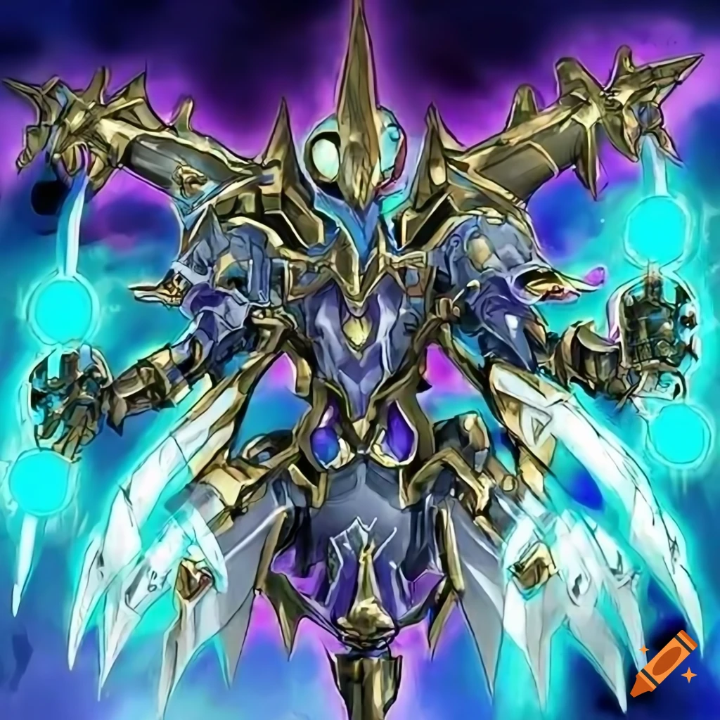 Mechanical divine entity artwork in yugioh style on Craiyon