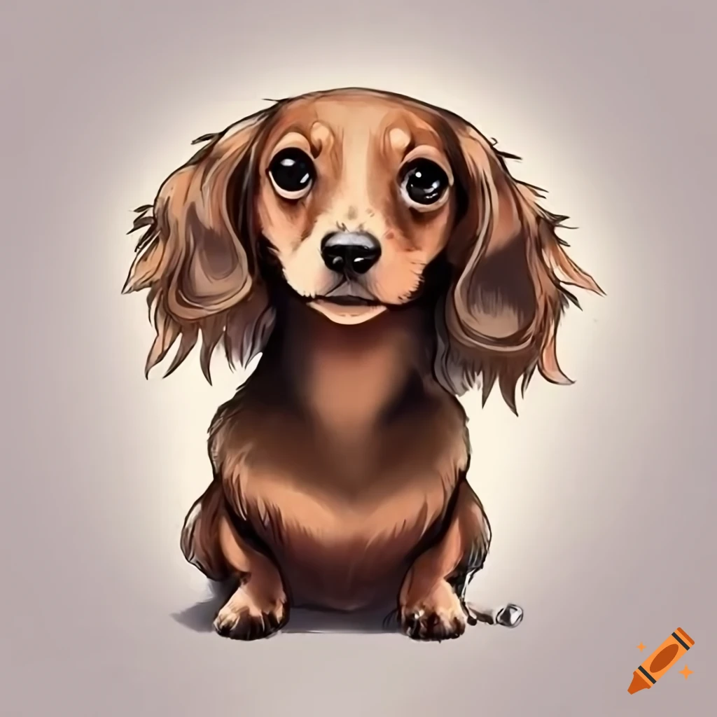 cute brown longhair Dachshund
