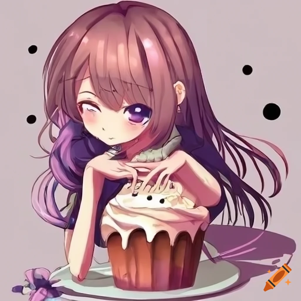 Cute Kawaii Chibi Anime Cupcake Baking Girl Anime N Poster | TeeShirtPalace