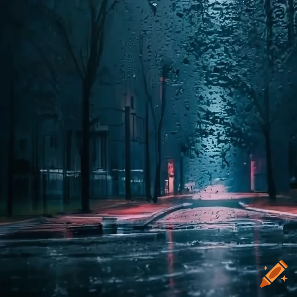 rainy day in an empty street