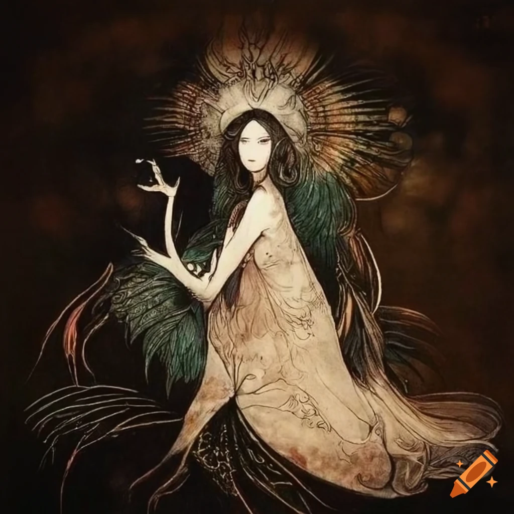 artwork of a woman meditating with closed eyes