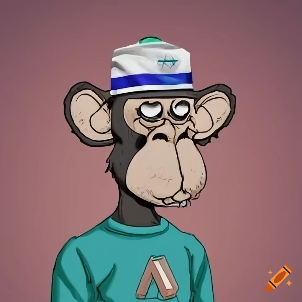 AR of Bored Ape Yacht Club NFT with Israel flag