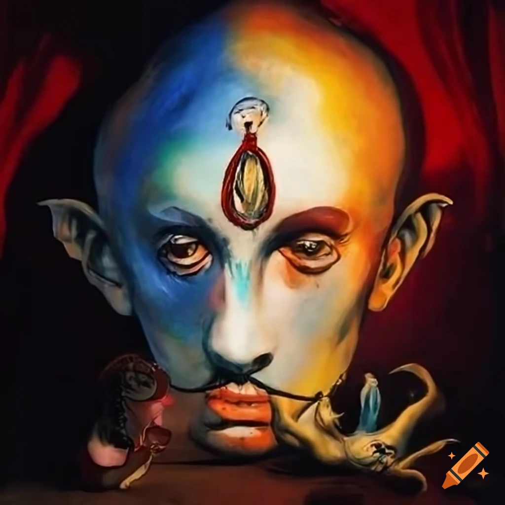 surreal digital art inspired by Dali and Amano