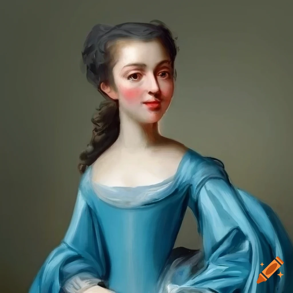 portrait of a young woman in blue gown