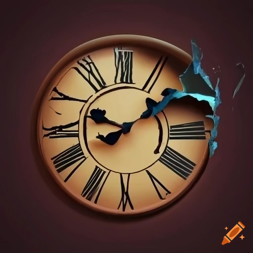 Artwork of a clock moving backwards on Craiyon