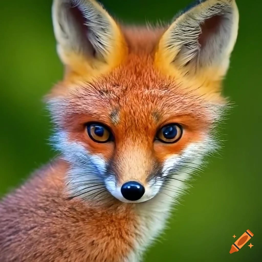 ultra-detailed illustration of a cute baby fox
