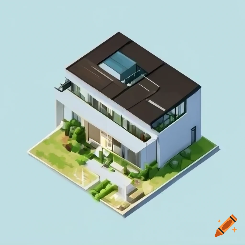 a modern house seen from above