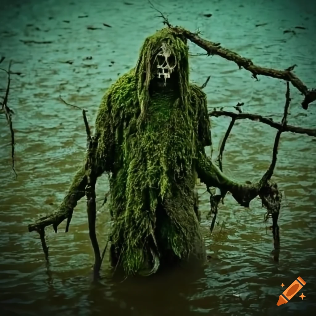 Artwork of a moss covered swamp man on Craiyon