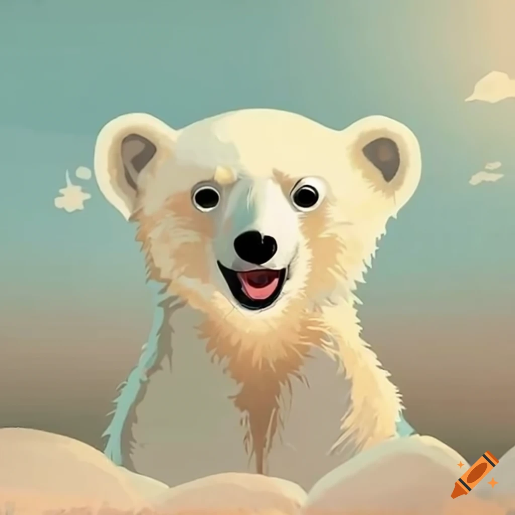 illustration of a polar bear and his friends